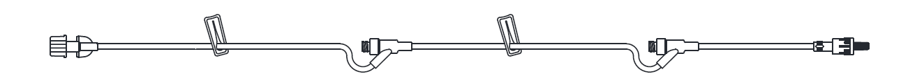 Standard Bore IV Extension Set, 27" Length, 4.9 mL Priming Volume, Female Luer Lock, 2 Slide Clamps, 2 AMSafe Needle-Free Y Sites, Rotating Male Luer Lock, Tyvek Poly Pouch, 50/cs