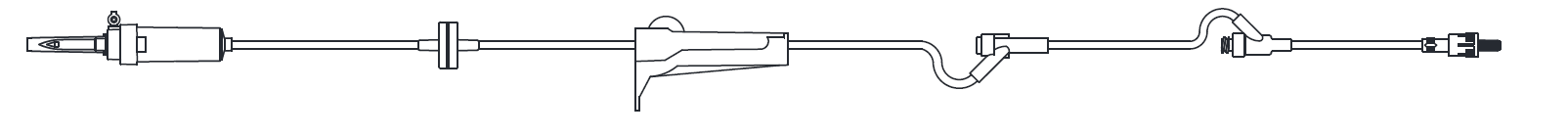 Piggyback IV Admin Set, 10 Drops Per mL, 83" Length, 17 mL Priming Volume, Vented/Non-Vented, Back Check Valve, Roller Clamp, 1 Pre-Pierced Y Site, 1 AMSafe Needle-Free Y Site, Rotating Male Luer Lock, PE Poly Pouch, 50/cs