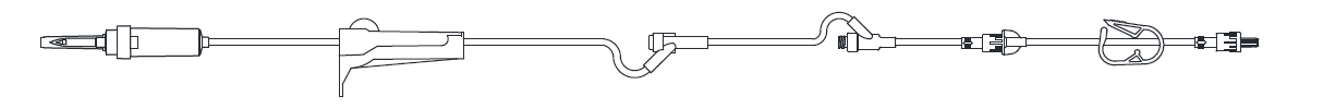 IV Admin Set, Pre-Attached Extension Set, 10 Drops Per mL, 89" Length, 16 mL Priming Volume, Non-Vented, 1 Pre-Pierced Y Site, 1 AMSafe Needle-Free Y Site with Pre-Attached Extension Set, Roberts Clamp, Rotating Male Luer Lock, PE Poly Pouch, 50/cs