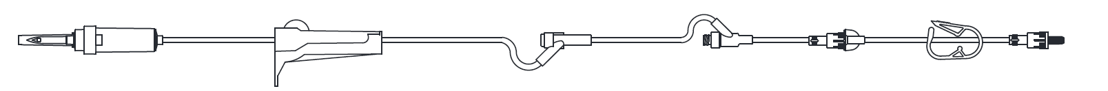 IV Admin Set, 15 Drops Per mL, 89" Length, 16 mL Priming Volume, Non-Vented, Roller Clamp, 1 Pre-Pierced Y Site,1 AMSafe Needle-Free Y Site with Pre-Attached Extension Set, Roberts Clamp, Rotating Male Luer Lock, PE Poly Pouch, 50/cs