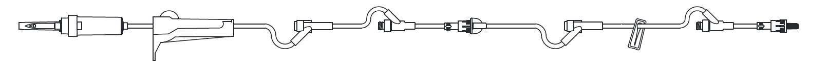 IV Admin Set, 15 Drops Per mL, 89" Length, 16mL Priming Volume, Needle-Free Y Sites, 2 Pre-Pierced Y Sites, 1 Slide Clamp, with Pre-Attached Extension Set, Rotating Male Luer Lock, PE Poly Pouch, 50/cs