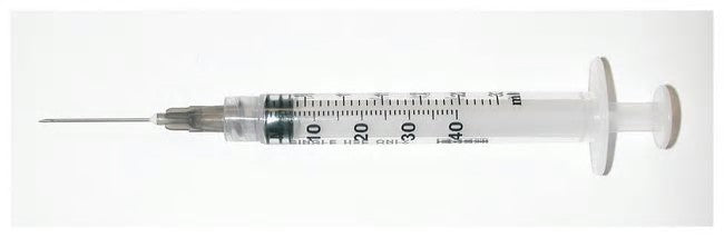 Syringe & Needle, Luer Lock, 3cc, Low Dead Space Plunger, 100/bx