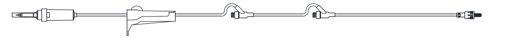 IV Admin Set, 10 Drops Per mL, 105" Length, 21 mL Priming Volume, Non-Vented, Roller Clamp, 2 AMSafe Needle-Free Y Sites, Rotating Male Luer Lock, Tyvek Form Fill Seal Package, 50/cs