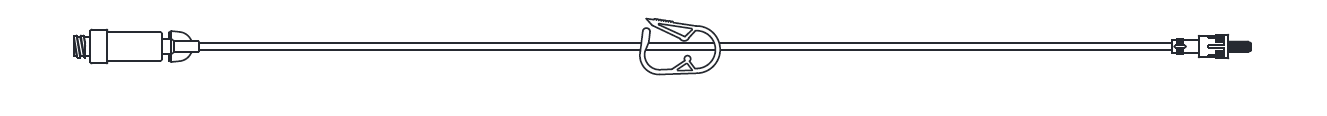 Standard Bore IV Extension Set, 8" Length, 1.2 mL Priming Volume, 1 AMSafe Needle-Free Connector, Roberts Clamp, Rotating Male Luer Lock, PE Poly Pouch, 100/cs