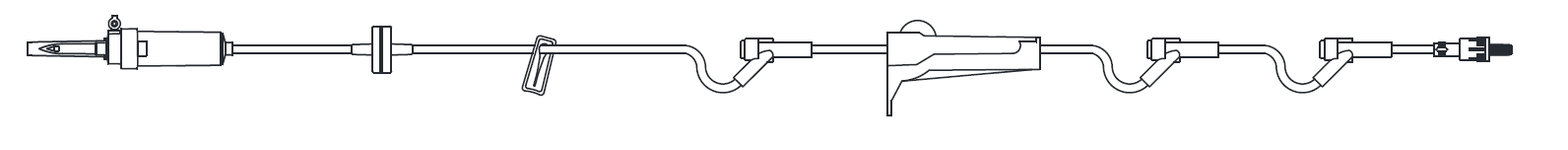 Piggyback IV Admin Set, 15 Drops Per mL, 110" Length, 22mL Priming Volume, Vented/ Non-Vented, Back Check Valve, Roller Clamp, (3) Pre-Pierced Y Sites, (1) Slide Clamp, Rotating Male Luer Lock, PE Poly Pouch, 50/cs