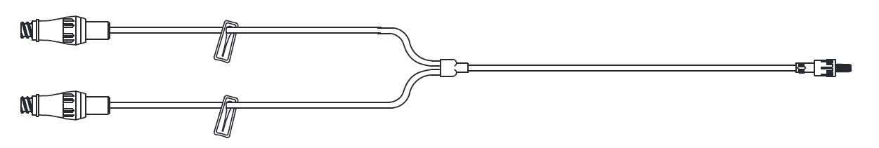 Smallbore Bifuse Extension Set, (2) MicroClave® Clear Needle-Free Connectors, (2) Slide Clamps, Rotating Male Luer Lock, 7" Length, 0.39ml PV, 50/cs