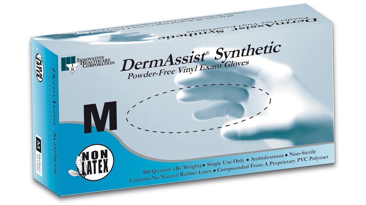 X-Small DermAssist® Vinyl Exam Gloves, PF, Non-Sterile - Series 161, 100/bx (4187549991025)