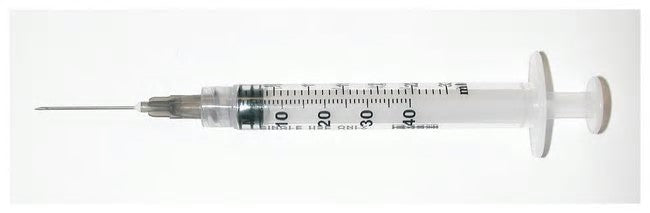 Syringe & Needle, Luer Lock, 3cc, Low Dead Space Plunger, 100/bx