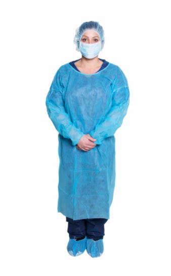 Dukal Isolation Gown, Blue, 50 per case