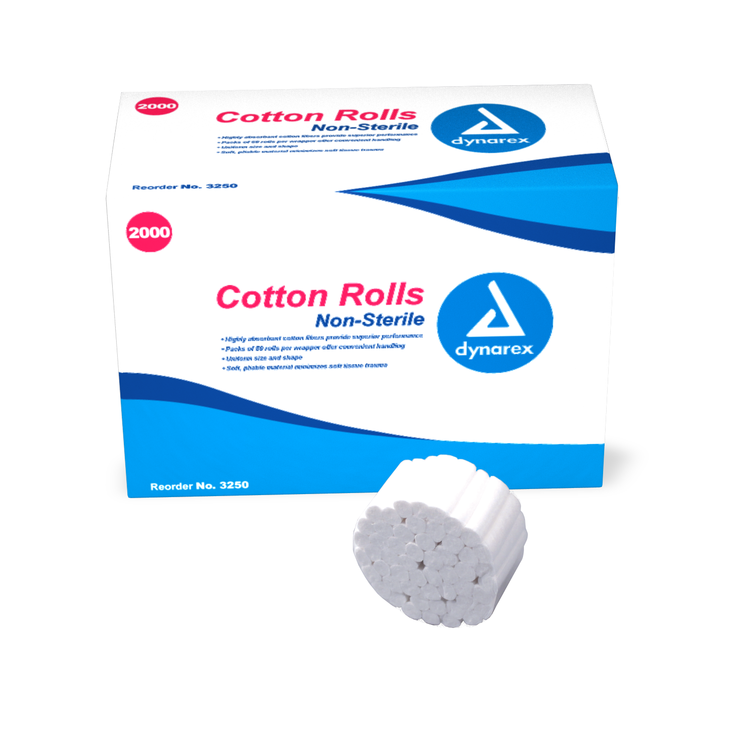 Cotton Rolls, #2 Medium, 2000/BX (4013186515057)