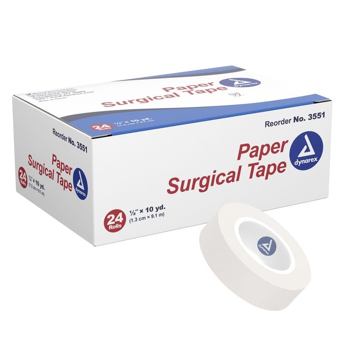 Paper Surgical Tape, 1/2" x 10 yds, 24/bx