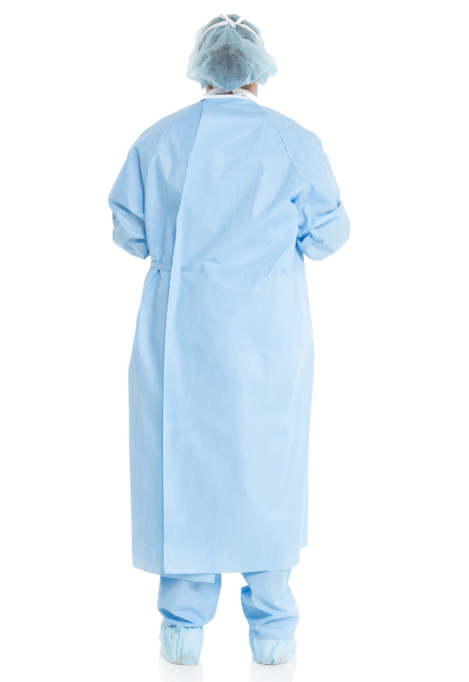 HALYARD BASICS* Non-Reinforced Surgical Gown, Adjustable Hook & Loop Neckline, Sterile, Size Large, Level 1